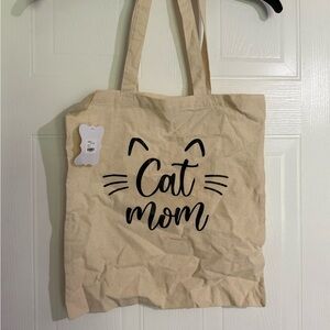 Cat Mom Canvas Tote Bag